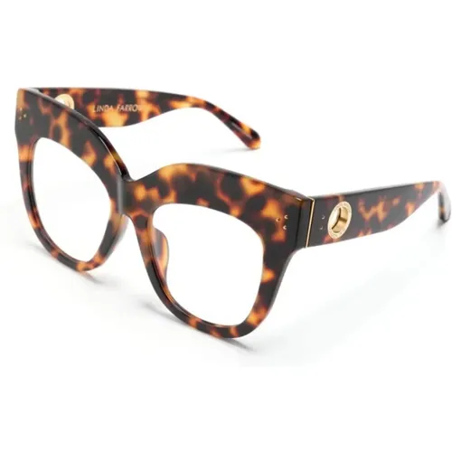 Braun/Havanna Optische Brille, vielseitiger Stil,Schwarze Sonnenbrille mit Original-Etui - Linda Farrow - Modalova