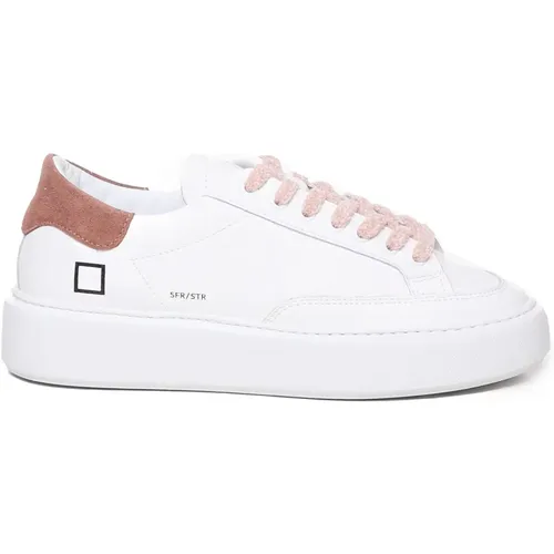 Weiße Ledersneakers mit Logo-Detail , Damen, Größe: 37 EU - D.A.T.E. - Modalova