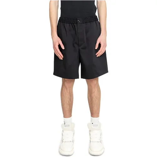 Schwarze Shorts mit elastischem Bund , Herren, Größe: L - Ami Paris - Modalova