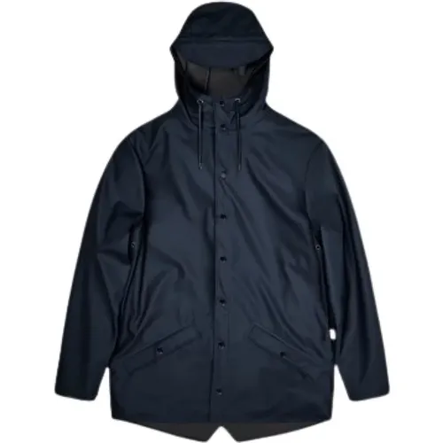 Navy Waterproof Jacket , female, Sizes: XS, M, S, L - Rains - Modalova