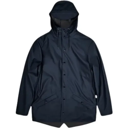 Navy Waterproof Jacket , female, Sizes: XS, S, L - Rains - Modalova