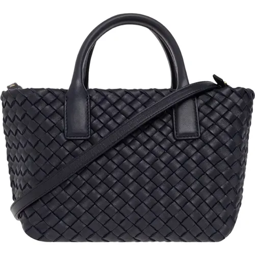 Marineblaue Intreccio Mini Shopper Tasche - Bottega Veneta - Modalova