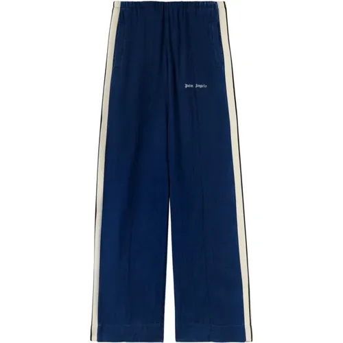 Blaue Hose mit Streifendetails , Damen, Größe: S - Palm Angels - Modalova