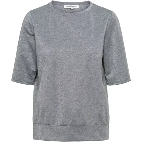 Melange C-Grau Top mit 3/4 Arm , Damen, Größe: 2XL - &Co Woman - Modalova