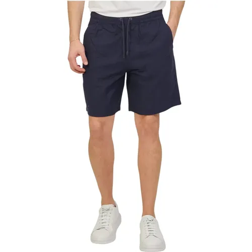 Blaue Baumwoll-Shorts mit Kordelzug , Herren, Größe: L - Emporio Armani EA7 - Modalova