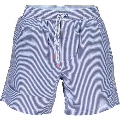 Blaue Gestreifte Badeboxershorts , Herren, Größe: 2XL - North Sails - Modalova