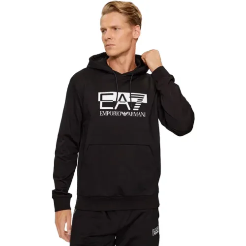 New Hooded Sweatshirt with Clic Print , male, Sizes: XL, XS - Emporio Armani EA7 - Modalova