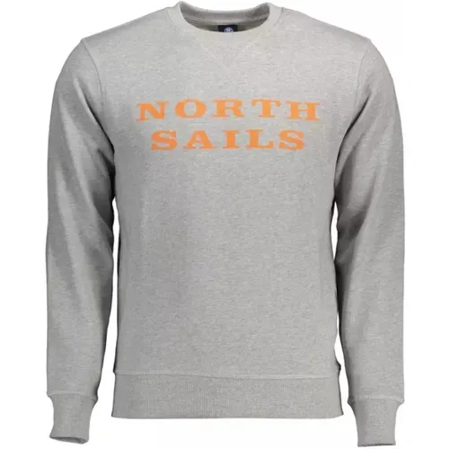 Stilvolles Graues Bedrucktes Sweatshirt , Herren, Größe: XL - North Sails - Modalova