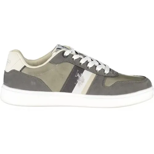 Graue Lace-Up Sports Sneakers mit Kontrastdetails , Herren, Größe: 44 EU - U.S. Polo Assn. - Modalova