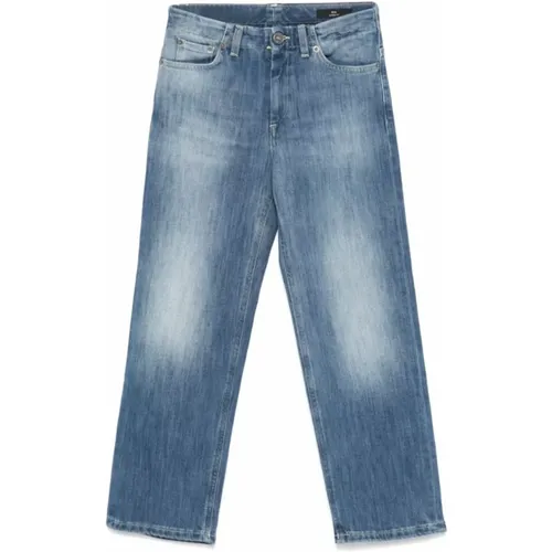 Blaue Baumwolljeans mit geradem Bein - Dondup - Modalova