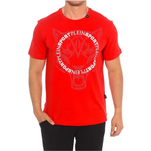T-Shirt mit kurzen Ärmeln und Markendruck,Kurzarm-T-Shirt mit Markendruck,Kurzarm T-Shirt mit Markendruck - Plein Sport - Modalova