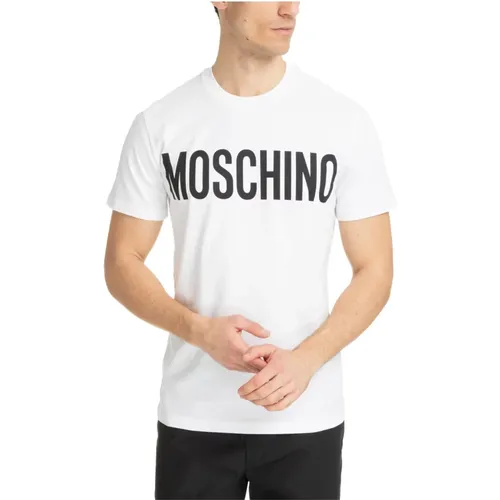Gemustertes Logo T-Shirt , Herren, Größe: M - Moschino - Modalova