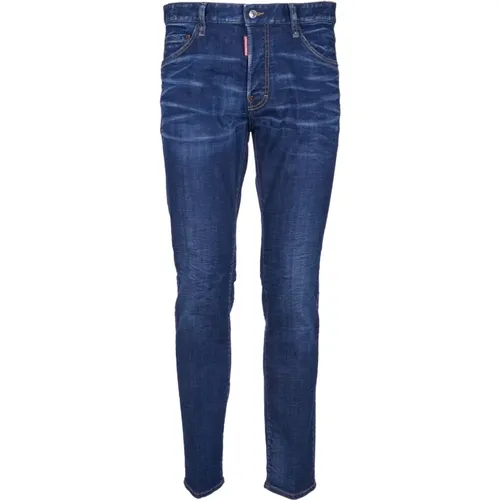 Denim Jeans Pinafore Metal Closure , male, Sizes: XL, L, 2XL - Dsquared2 - Modalova