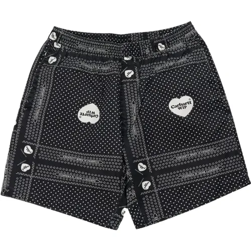 Heart Bandana Cotton Shorts , male, Sizes: XL, XS, L, S, M - Carhartt WIP - Modalova