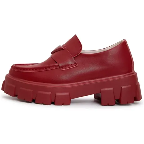 Chunky Leder Plateau-Loafer - Bordeaux - Cesare Gaspari - Modalova