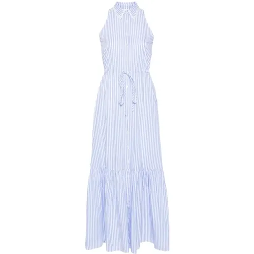 Blaues Gestreiftes Ärmelloses Kleid , Damen, Größe: L - MC2 Saint Barth - Modalova