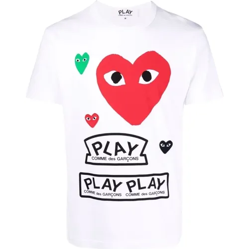 Weiße T-Shirts und Polos mit Stil , Herren, Größe: L - Comme des Garçons Play - Modalova