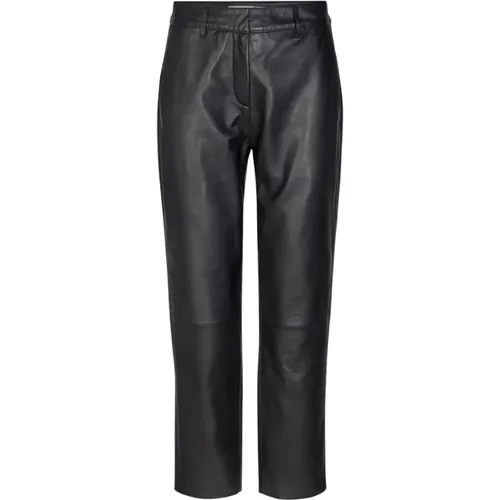 Phoebe Leder Chino Hose , Damen, Größe: L - Co'Couture - Modalova