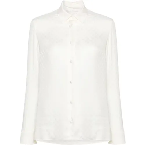 Monogramm Jacquard Weißes Hemd , Damen, Größe: 2XS - Palm Angels - Modalova
