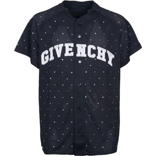 Schwarzes Polyester T-Shirt mit Perforiertem Detail - Givenchy - Modalova