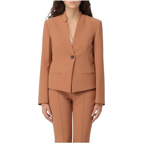 Slim Fit Blazer mit V-Ausschnitt und Knopfverschluss , Damen, Größe: L - Liu Jo - Modalova