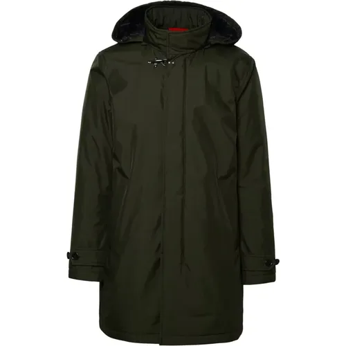 Waterproof Down Jacket with Detachable Hood , male, Sizes: XL, L - Fay - Modalova