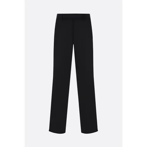 Straight Leg Wool Gabardine Trousers with Re-Nylon Waistband , male, Sizes: XL - Prada - Modalova