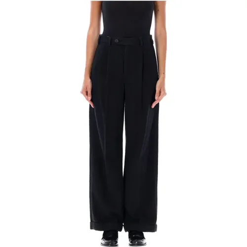 Schwarze Weitbeinige Hose Melissa Pant , Damen, Größe: M - A.P.C. - Modalova