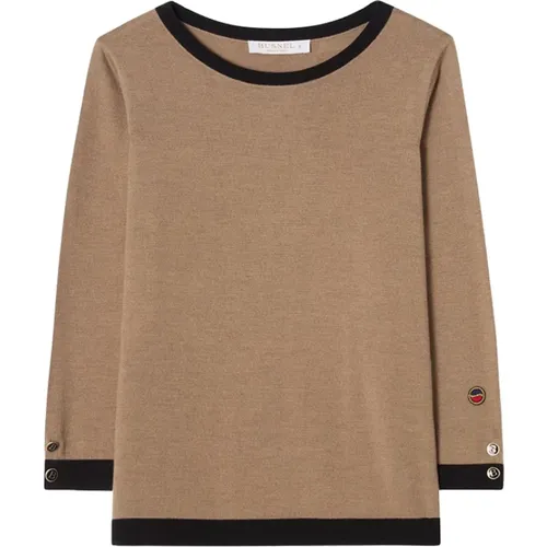 Helen Top Salty Caramel/Black , female, Sizes: L, M - Busnel - Modalova