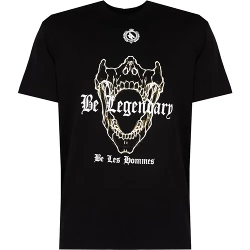 Elegantes Rundhals T-Shirt , Herren, Größe: XL - Les Hommes - Modalova