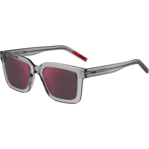 Sunglasses,Graues Gestell Rote Spiegelgläser Sonnenbrille - Hugo Boss - Modalova