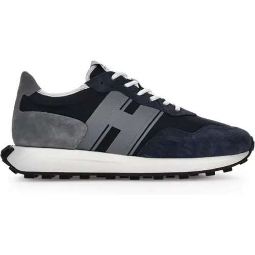 Navy and Grey Sneakers , male, Sizes: 8 UK - Hogan - Modalova