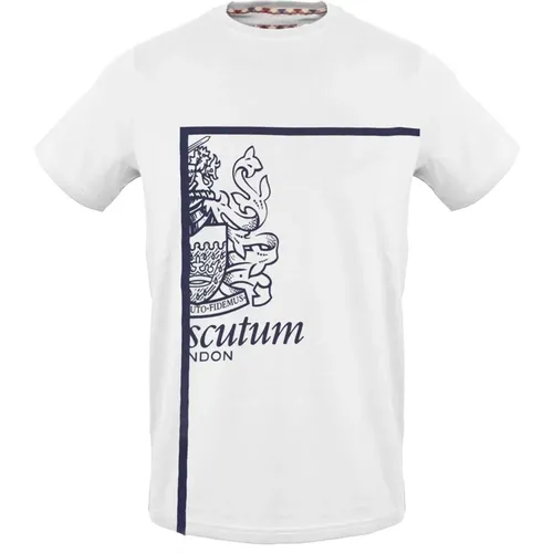 Logo T-Shirt Baumwollmischung Kurzarm , Herren, Größe: L - Aquascutum - Modalova