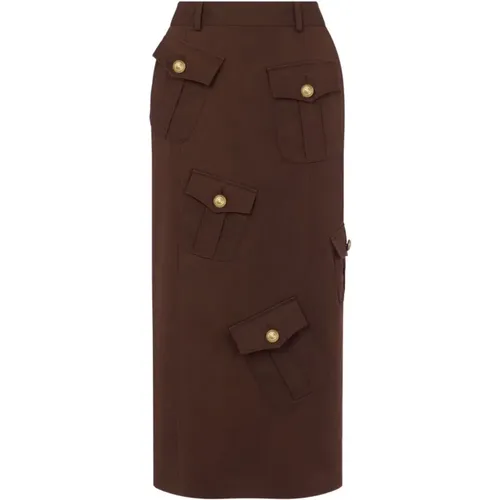 Patch Pocket Skirt , female, Sizes: XS, S - Moschino - Modalova