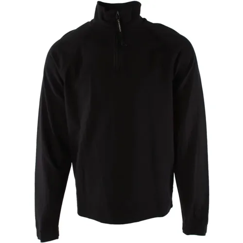 Schwarzer Fleece-Pullover mit Einzigartigem Design , Herren, Größe: L - C.P. Company - Modalova