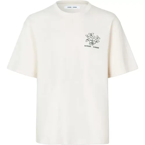 Neutraler Lotus Poetry T-Shirt - Samsøe Samsøe - Modalova