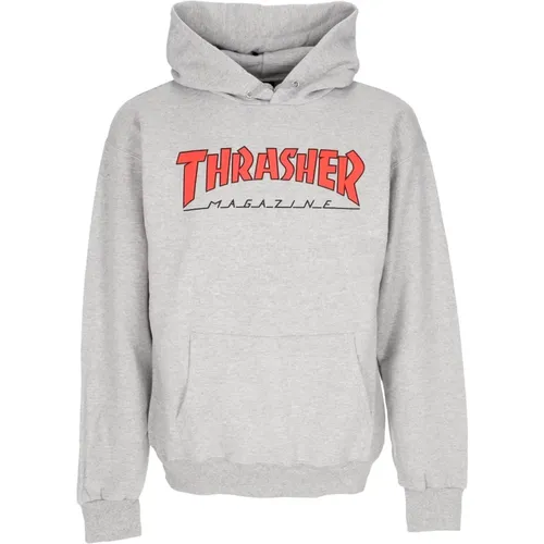 Outlined Hoodie Light Steel/Red , male, Sizes: M, XL, L - Thrasher - Modalova