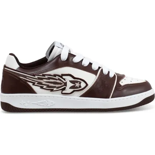 And White Leather Sneakers , male, Sizes: 6 UK, 8 UK, 9 UK, 11 UK - Enterprise Japan - Modalova