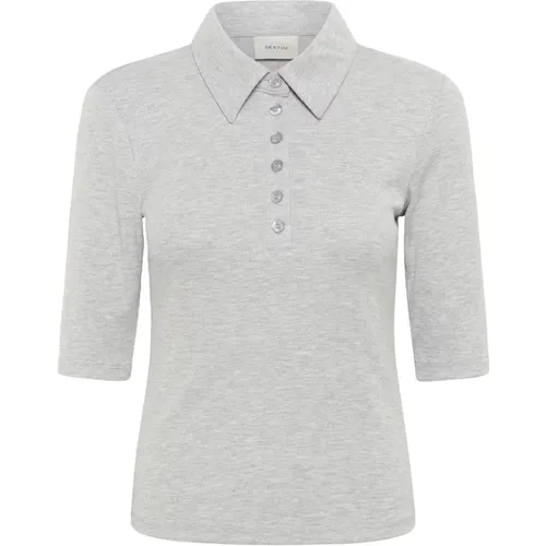 Polo Mel Top Grey T-Shirt , female, Sizes: S, 2XS, XS, L, M - Gestuz - Modalova