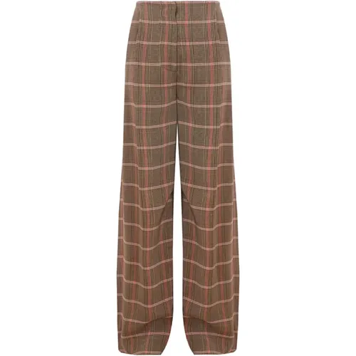 Checked Palazzo Trousers , female, Sizes: XS - Lardini - Modalova