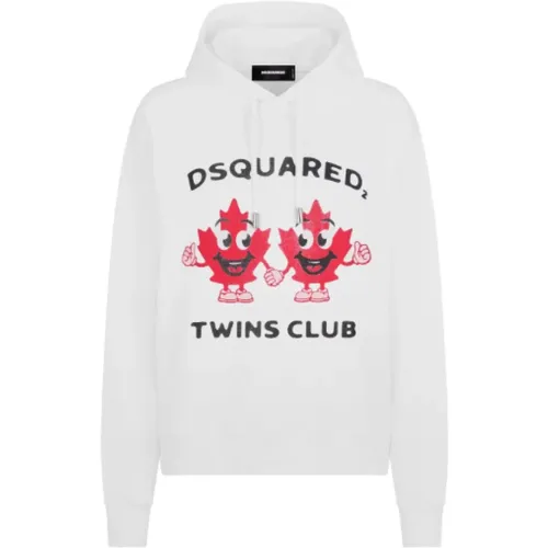 Graphic Print Hooded Sweaters , female, Sizes: S - Dsquared2 - Modalova