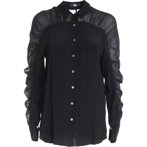 Silk Shirt with Elegant Details , female, Sizes: XS - Karl Lagerfeld - Modalova