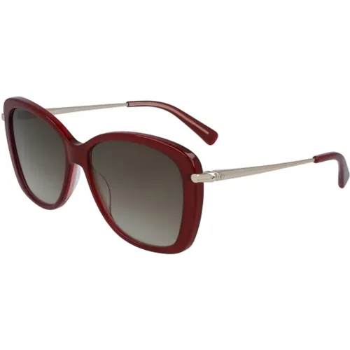 Rote Acetat Damen Sonnenbrille - Longchamp - Modalova