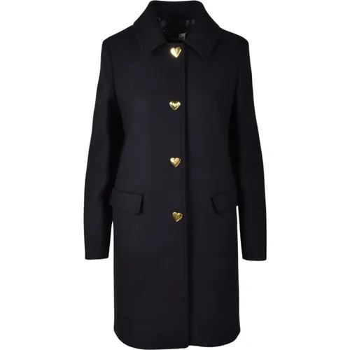 Schwarzer Mantel für Frauen - Love Moschino - Modalova