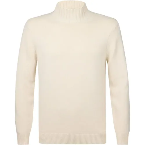 Mock Neck Off White Pullover , Herren, Größe: L - Profuomo - Modalova