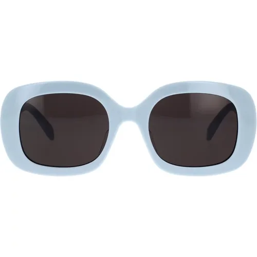 Geometric Sunglasses with Glossy Frame and Grey Lenses , female, Sizes: 53 MM - Celine - Modalova