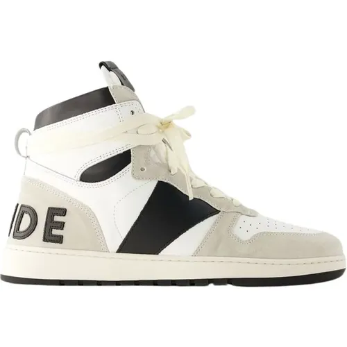 Weiße/Schwarze Leder Hi Sneakers , Herren, Größe: 41 EU - Rhude - Modalova