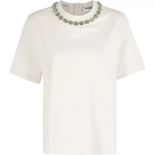 Embroidered T-Shirt for Women , female, Sizes: M - Essentiel Antwerp - Modalova