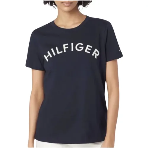 Monotype besticktes Damen T-Shirt - Tommy Hilfiger - Modalova