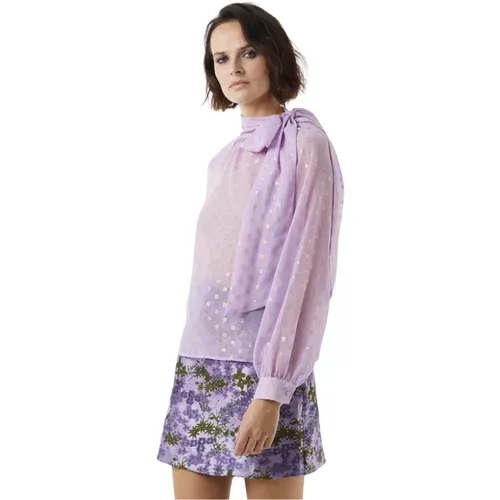 Semitransparent Blouse with Puffed Sleeves , female, Sizes: XS - Silvian Heach - Modalova